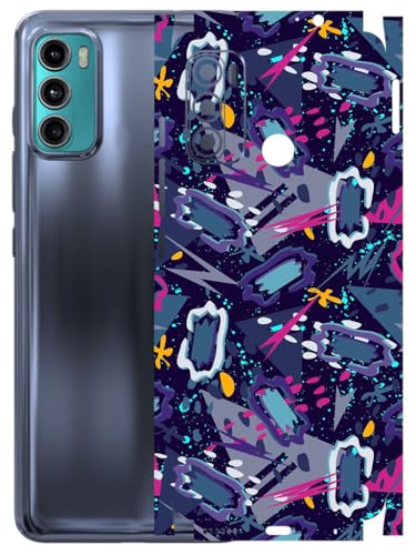 Image of AtOdds - Full Body Back Screen Guard Protector Film - Lamination Wrap Skin Sticker Compatible with Moto G60 | Scratchproof Matte Finish (Abstract)