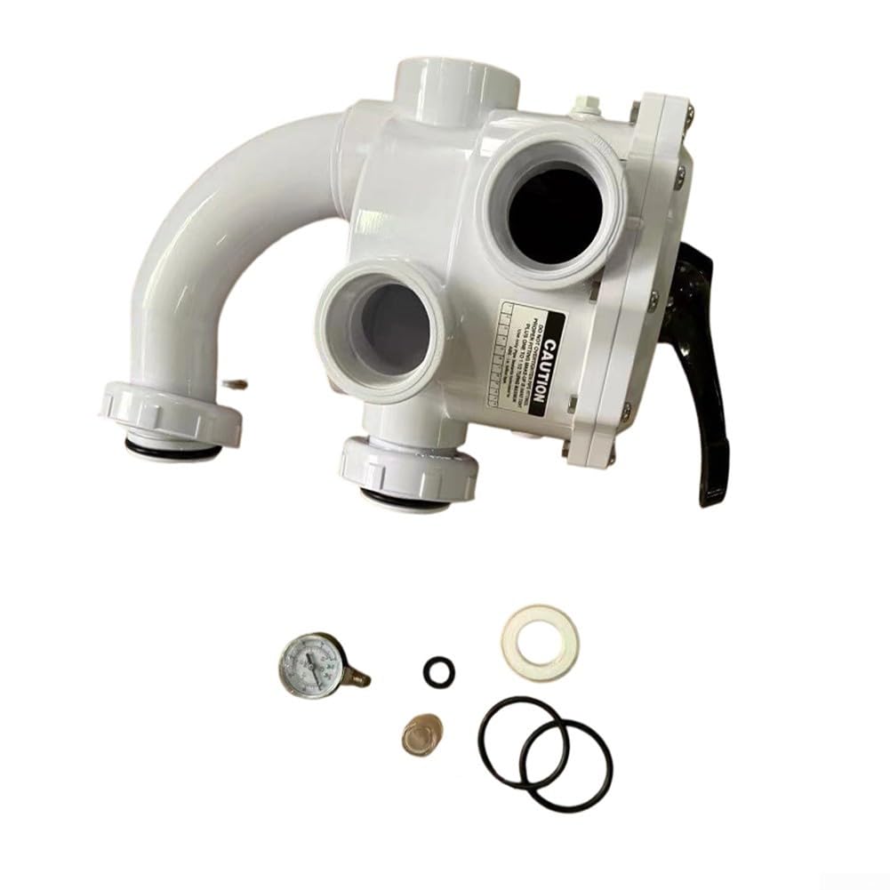 Kit de válvula multipuerto, juego de 7 piezas para sistemas de 2 pulgadas, reemplazo de filtro de arena y D.E. Fácil instalación, prevención de fugas, flujo eficiente para mantenimiento de piscinas
