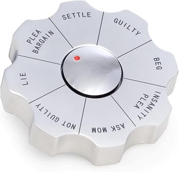 Bey-Berk Legal Spinner Decision Maker Paperweight, Silver Metal Law-Themed Desk Spinner, 3.5" Novelty Paperweight