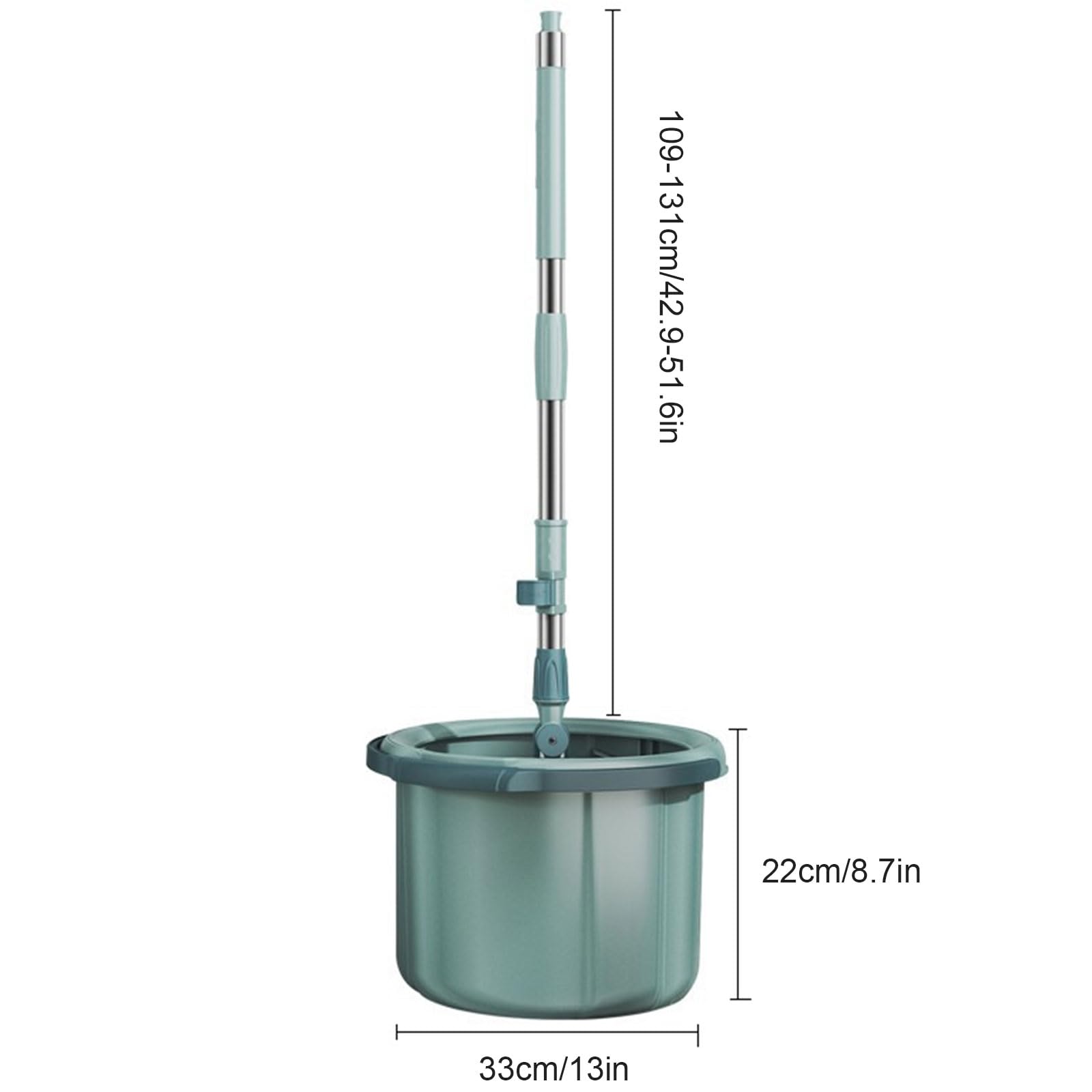 Mopa giratoria y cubo con juego de escurridor, fregona de microfibra fácil de escurrir, sistema de limpieza de suelo giratorio de 360°, ideal para el hogar y la oficina
