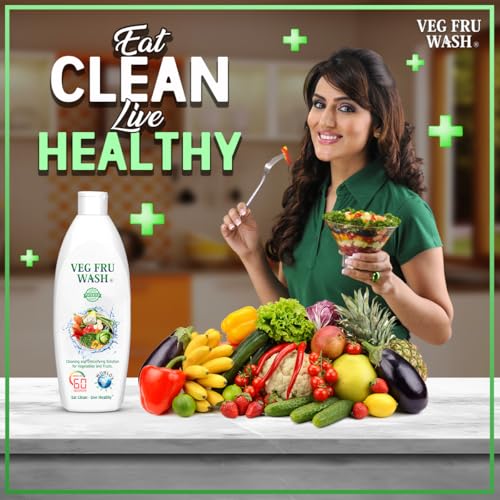 Image of Natural Fruit & Vegetable Wash Liquid 400ml x 3, Removes Pesticides, Wax & Bacteria, Food-Grade Disinfectant Works in 60 Sec, Patented & Scientifically Proven Premium Detoxifying Solution