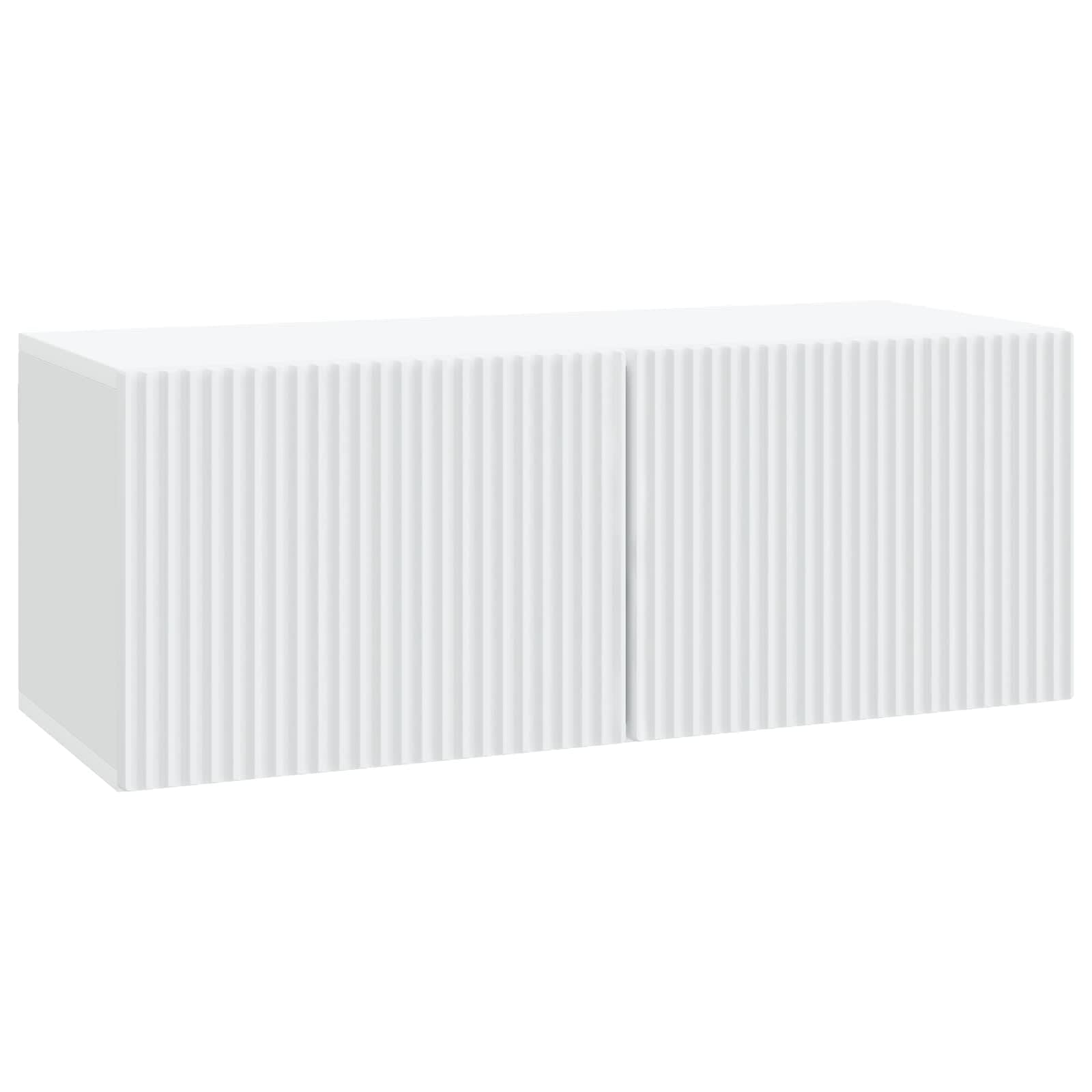 Support télévision pour salon blanc en bois avec grand espace de rangement