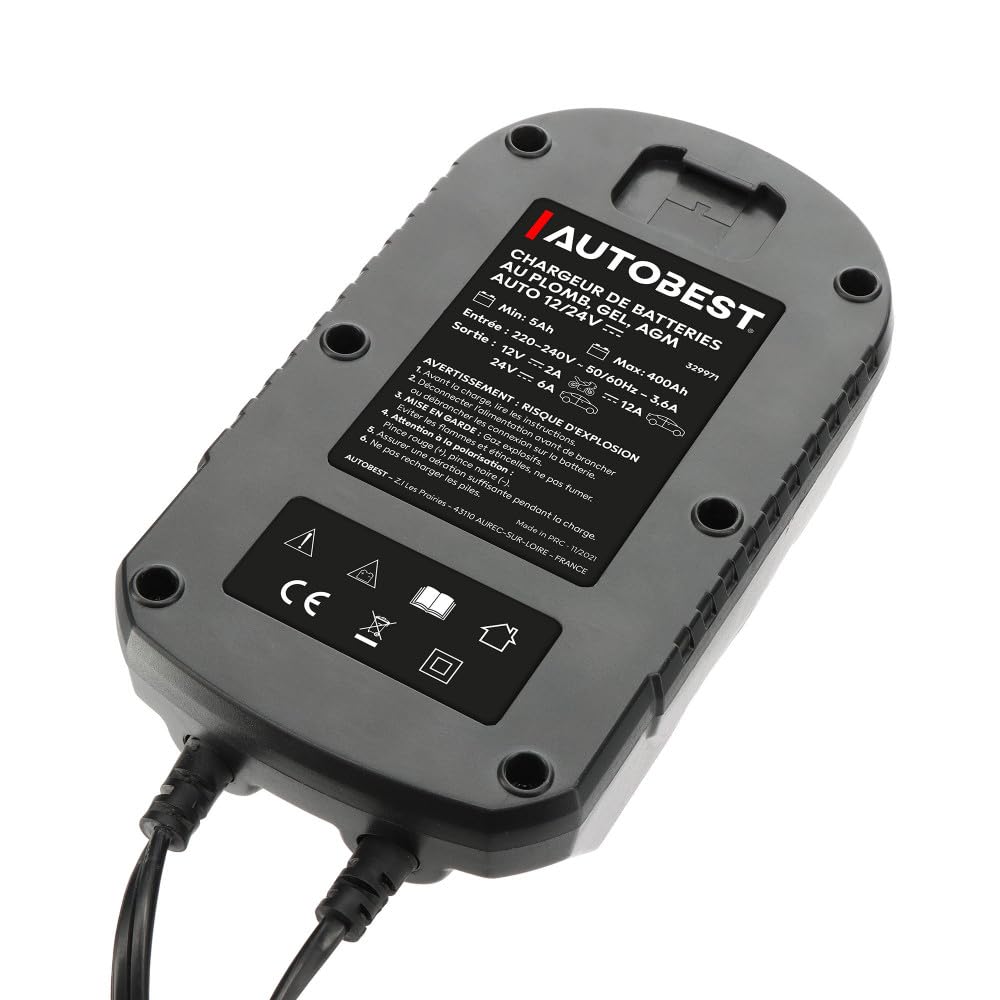Chargeur et Maintien de Charge Automatique Intelligent 12V-12A/24V-6A