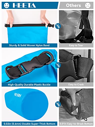 Image of HEETA Waterproof Dry Bag for Women Men, 5L /10L /20L /30L /40L Roll Top Lightweight Dry Storage Bag Backpack with Emergency Whistle for Travel, Kayaking, Boating, Camping, Beach, Cruise Ship Essentials