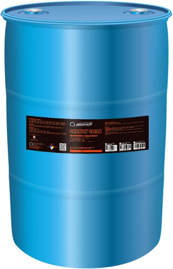 Nanoskin Shake N’ Clean Glass Cleaner 55 Gallons – Thick Clinging Sprayable Glass Cleaning Solution | for Auto and Home for a Streak-Free Shine | Safe for Tinted and Non-Tinted Windows | Ammonia Free
