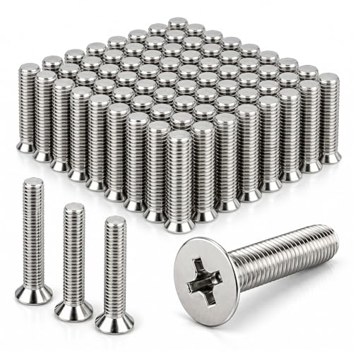 Image of Blulu 100 Pcs 1 /4 inch-20 x 1 Hurricane Shutter Fasteners, 304 Stainless Steel Sidewalk Bolts, Truss Head Machine Screws for Exterior Window Panels and Doors Hardware