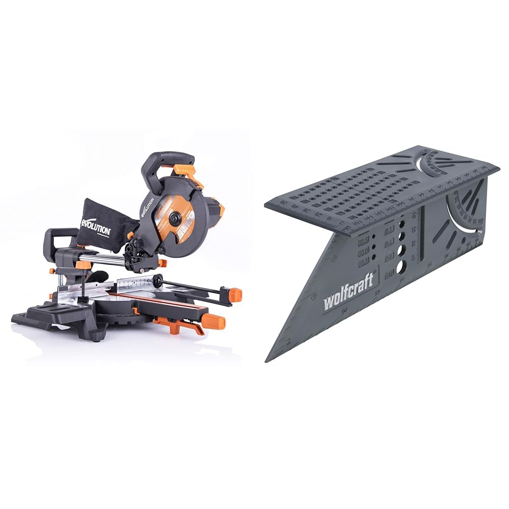 Scie coulissante Evolution R210SMS-300+ et équerre 3D pour des coupes d'onglets ultra précises