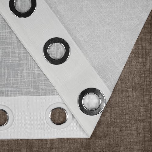 Image of Story@Home Window Curtains 5 Feet Long Set of 1 | Pixel Printed | Semi Transparent Curtain | Net Curtains | Sheer Curtain for Living Room | (118 X 152 Cm, Brown & White) | Perfect for Home Decor