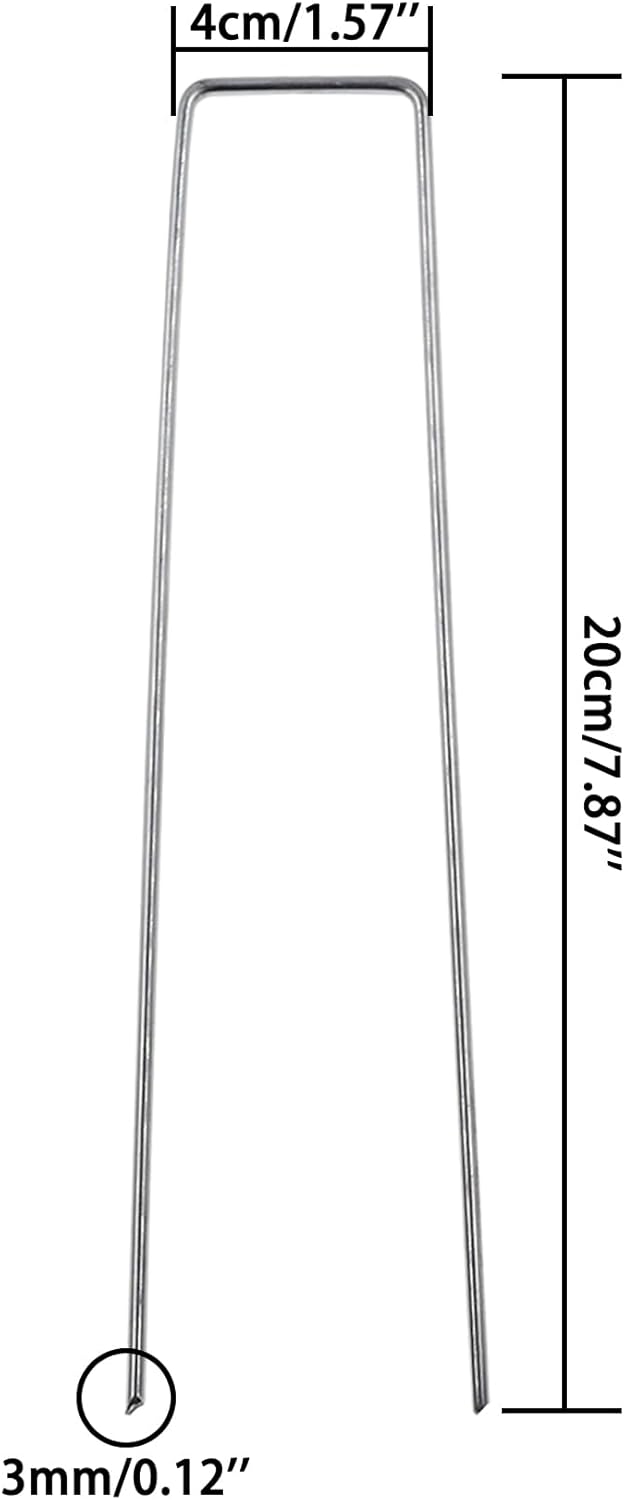 Landscape Staples,ULIFESTAR Steel Garden Stakes,Galvanized Ground Stakes,Heavy Duty Gauge Fence Stakes,Anti-Rust Lawn Yard Stakes,Fabric Sod Pins for Weed