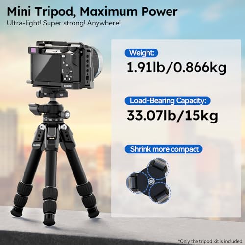 image for SIRUI Lightweight Mini Tripod, 1.9lbs Aluminum Desktop Table Tripod wi