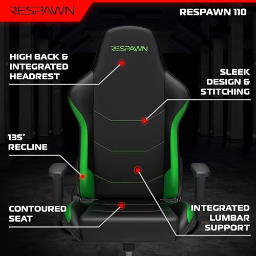 Image of Respawn 110 Gaming Chair, Ergonomic Office Chair with Headrest