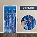 2 Pack Blue Party Decorations Ocean Party Decor Supplies Blue Party Streamers Birthday Decorations Tinsel Foil Fringe Curtains Photo Booth Props Celebration Decorations