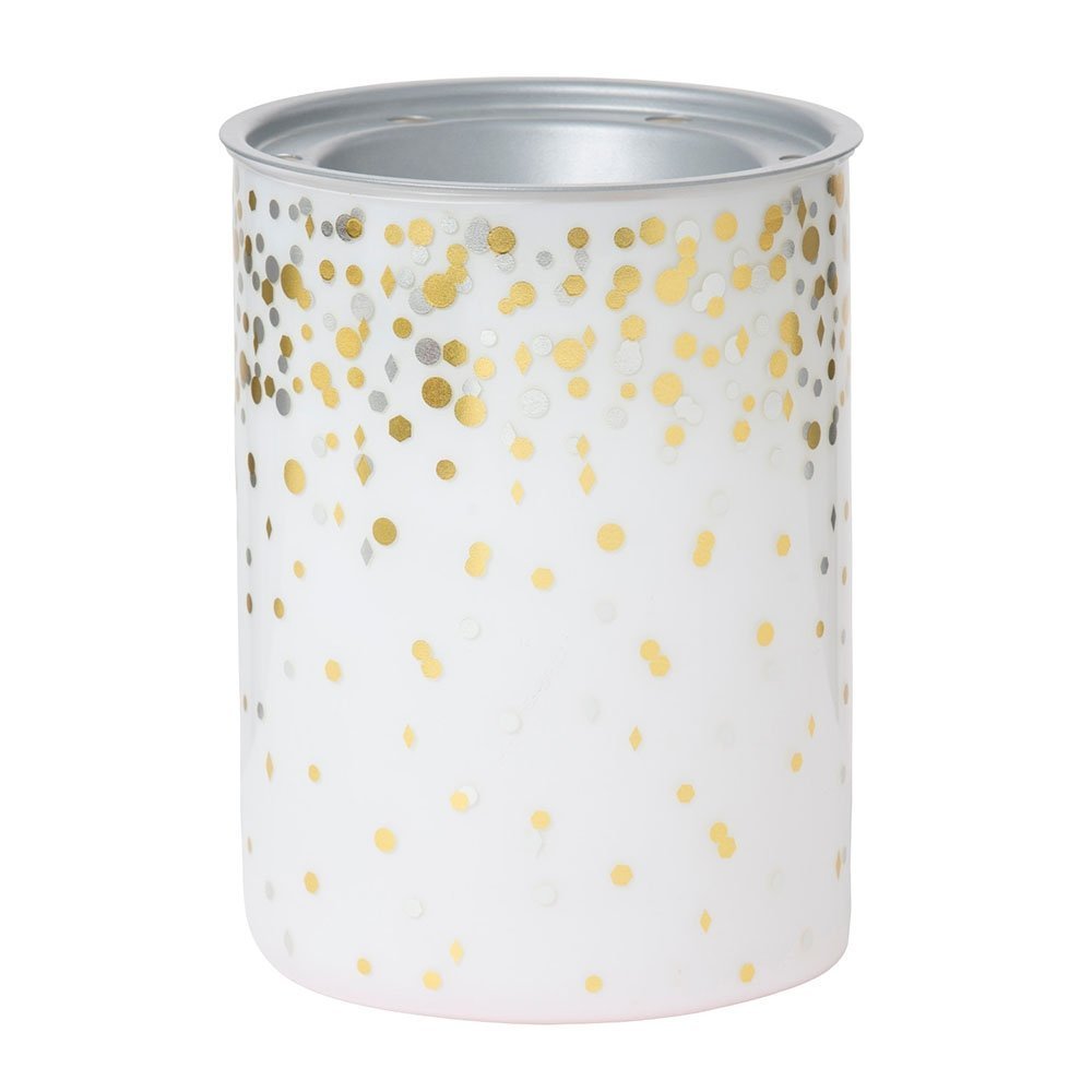 Yankee Candle HOLIDAY PARTY MW fragrance lamp, glass, gold / silver, 10 x 10 x 15 cm, silver lid
