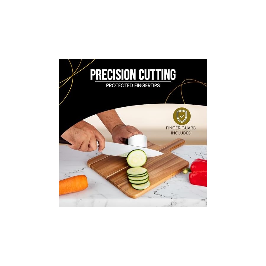 Diversity DS Professional Chef Knife Set - 20 PCS Japanese Kitchen Knife Set with Bag - includes Wooden Cutting Board, Knife Cleaning Brush, Knife Sheaths, Knife Sharpener and Finger Guard