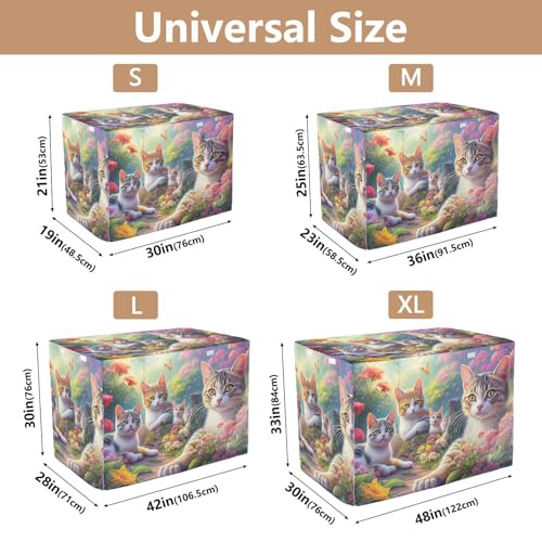 Housse de cage pour chats universelle avec ouvertures motif fleurs L