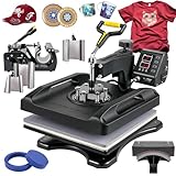 VEVOR Heat Press Machine 8 in 1 Combo 15x15 Inch, 360° Swing Away Digital Tshirt Press Machine, Clamshell Sublimation Heat Press for Printing T-Shirt Hat Mug Plate Vinyl, Heat Transfer Projects