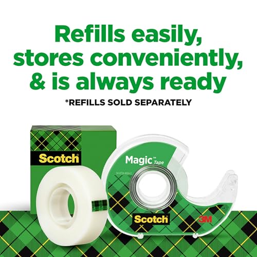 Scotch Magic Tape, Invisible, Back to School and University Essentials for Students and Teachers, 6 Tape Rolls With Dispensers, 19 mm x 21.5 m image 3