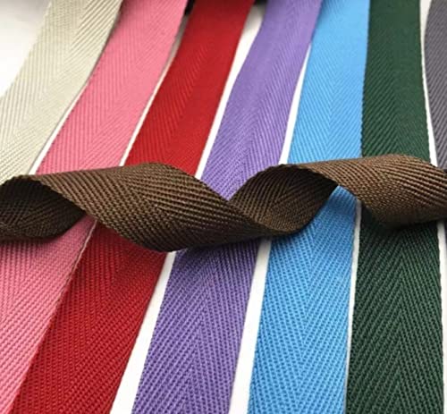 50 Yards Herringbone Tape Ribbon 7/8 Inch Wide Polyester Cotton Twill Tape For Sewing Webbing Tape Gift Wrapping Craft Home Decor (Forest Green) #TOP1