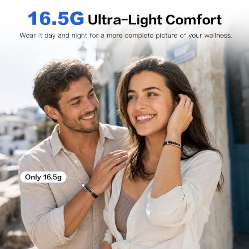 Image of Smart Bracelet, Wearable Activity & Fitness Tracker Band for Men Women, 24H Sleep Tracker, All-Day Continuous Heart Rate, Stress HRV Monitor, Smart Wristband with Free APP 2 Bands, Rose Gold