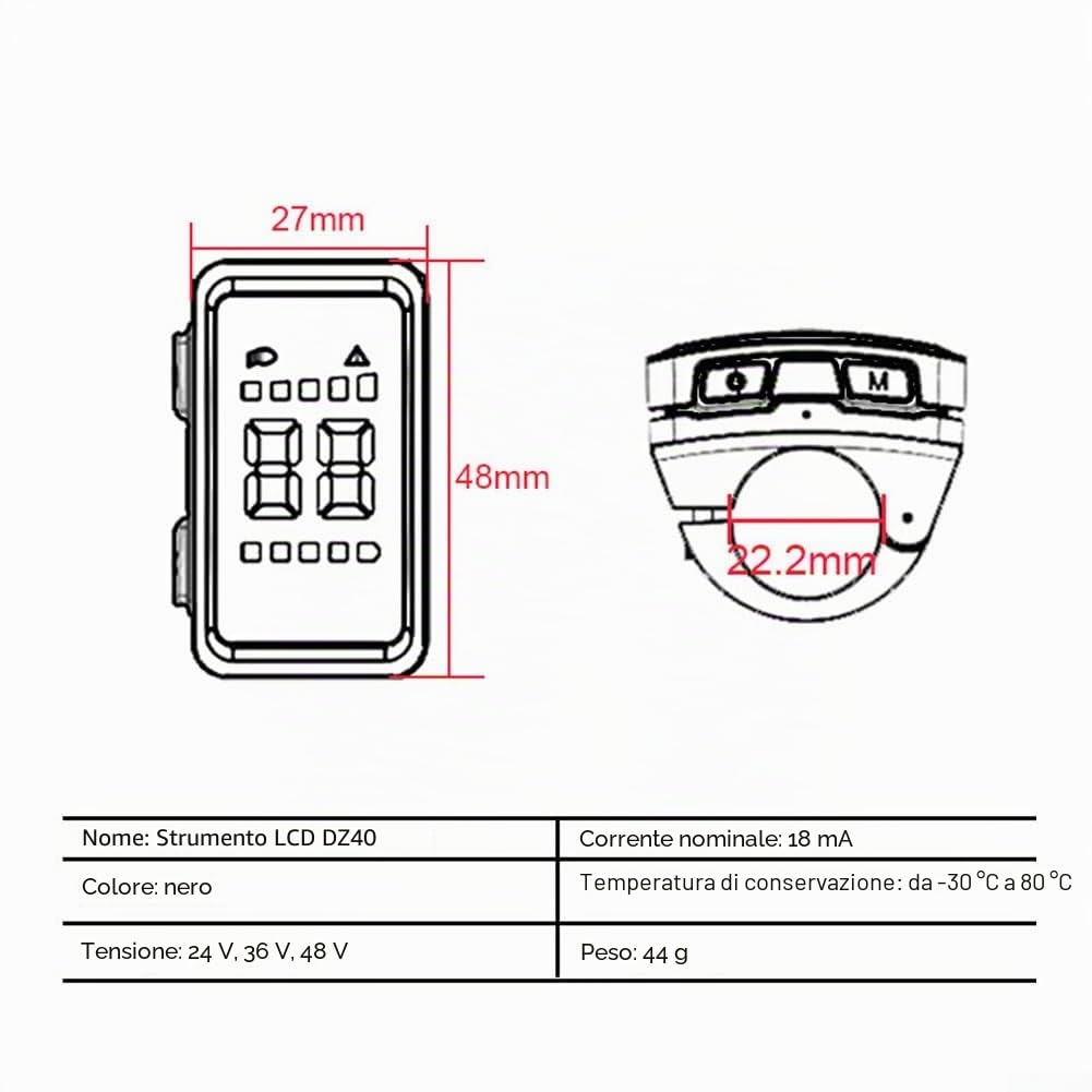 Bicicletta elettrica intelligente DZ40 Display Ebike schermo impermeabile E Bike Compita per Bafang BBS01, BBS02,