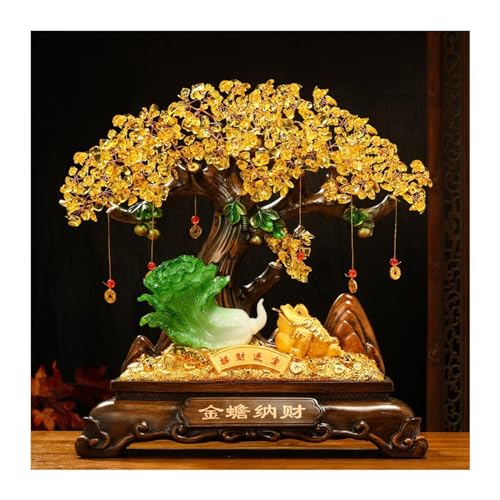 Chinoises arbre à argent Feng Shui avec figurine de crapaud - 7