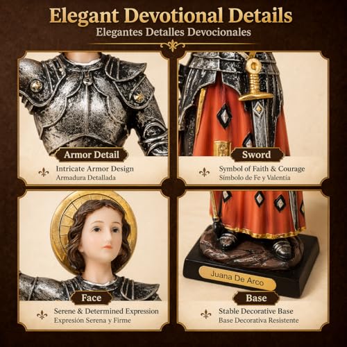 Estatua de Juana de Arco de 12 pulgadas miniatura 5