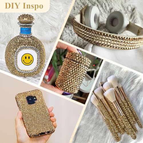 Image of 2500PCS SS10 /2.8mm Crystal Glass Rhinestones for Bedazzling (Crystal Aurum) | Flatback Rhinestones for Crafting DIY Nail Art Makeup Decoration, Gems Diomand Charms for Tumbler Shoes Clothing Mug
