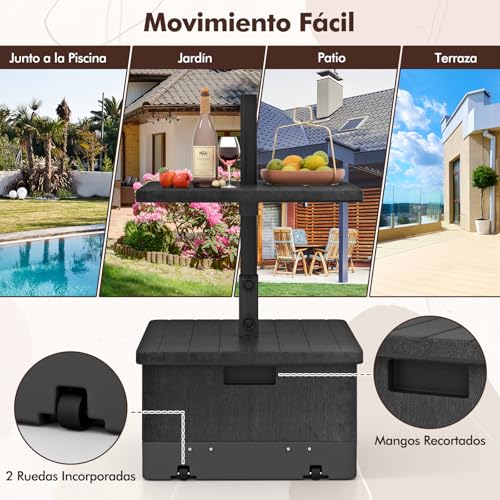 Base de sombrilla con ruedas rellenable GOPLUS soporte para poste 38mm 48mm 4