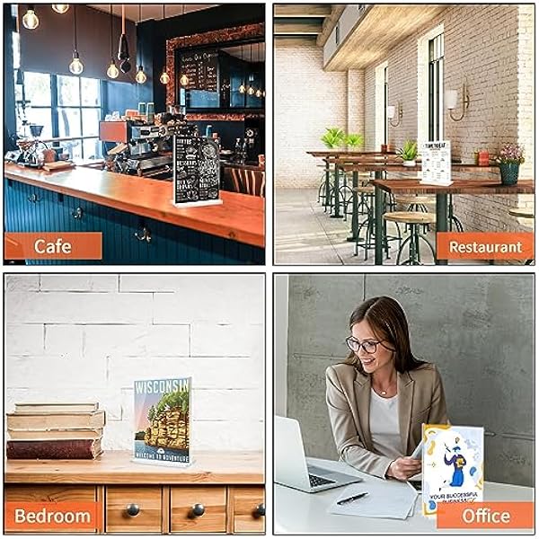 LQSXJGRT 10 Packs Acryl Bord Houder, Duidelijke Tafel Display Stand, Menu Flyer Houder, Voor Office Store Restaurant Vergaderingen, Dikte 3Mm,Vertical,B6