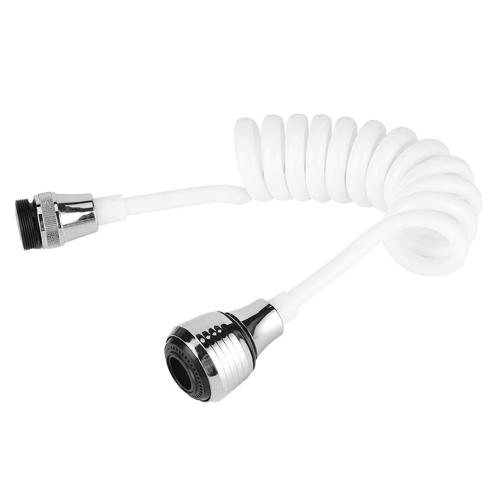 MAGT Extensor de Grifo, Grifo doméstico de Alta Elasticidad Extensor Alargado Manguera Larga Grifo de Agua con Espuma retráctil(White)