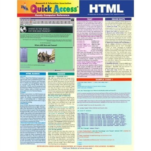 HTML Quick Access (Quick Access Reference Charts) by The Editors of REA ...