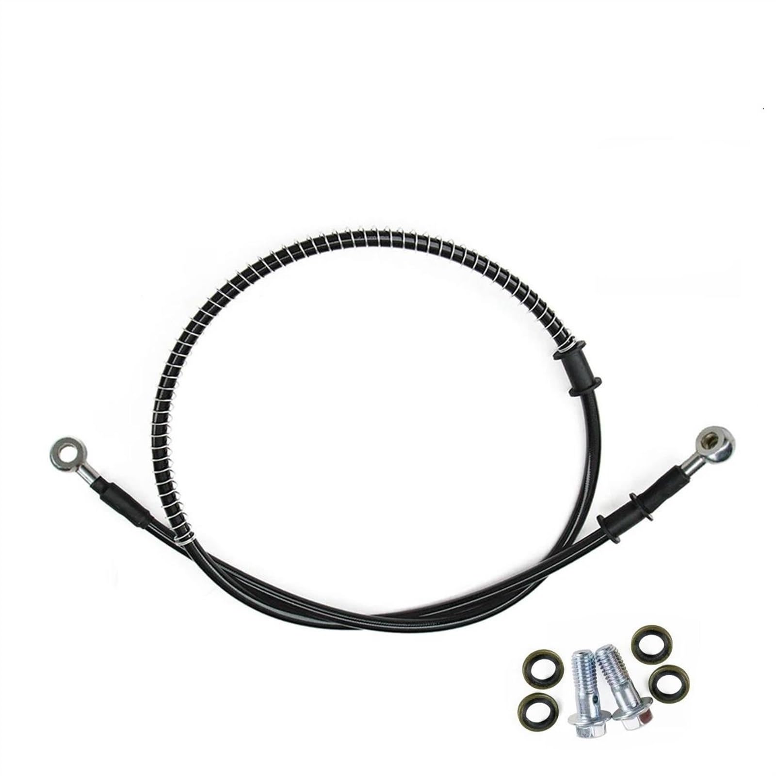 Ksxzw One Color Motorbike Part 400Mm/40Cm-2300Mm/230Cm M8 28°-28° Motorcycle Braided Steel Hydraulic Brake Line Clutch Oil Hose Tube Pipe(900Mm)