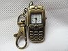 Fat-catz-copy-catz Bronze Vintage Antique style Mobile Phone design Mini Quartz Roman Numerals Clock pocket watch fob keyring #1