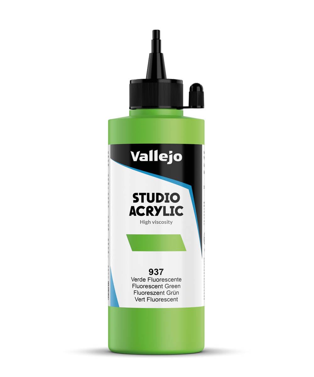 Vallejo : Studio Acrylic Paint : 200ml : Green Fluorescent