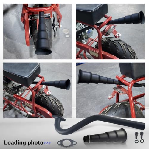 Image of 5 Stage Exhaust tip Central long Exhaust Pipe For Predator 79cc 98cc 3HP Coleman CT100U Mini bike FRP GMB100 Mini bike Black