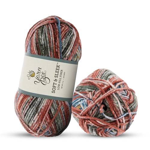 Image of Hobby Lobby Yarn Bee Soft & Sleek Yarn, 100% Low Pill Acrylic, Crocheting & Knitting (Auburn Delight)