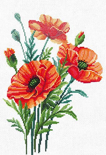 HlpiAMok Yasirona Andriana Cross Stitch Kit - Poppy Flowers