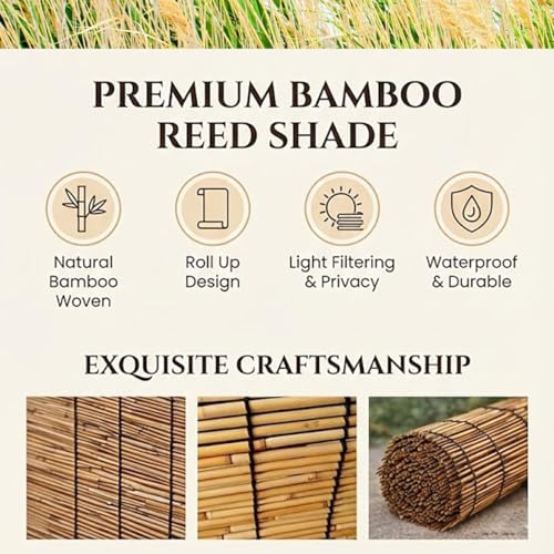 Store bambou extérieur imperméable contre le vis-à-vis du balcon