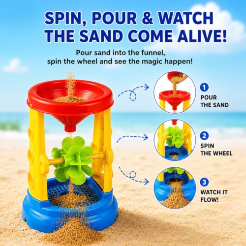 Image of Sand Toys | Beach Toy for Kids | Activity Playset Outdoor & Gardening | Castle Building Plastic Beach Toy Set | Toddlers Garden Tools | Gift for Kid | Sand Castle- Pack of 1