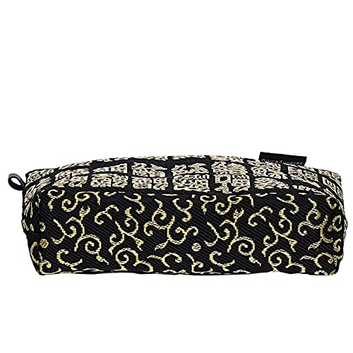 Image of Sekikawa Makeup Bag Travel Cosmetic Pouch Organizer Pen Case with Zipper Printed Fish Name by Japanese Kanji Sushi Kanji Textile, 9.1x5.5x1.0in (23x14x2.5cm)