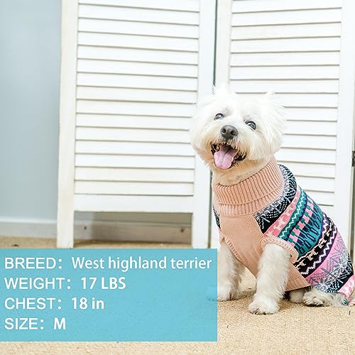 Image of Mihachi Dog Sweater - Winter Coat Apparel Clothes with Colorful Stripes for Cold Weather