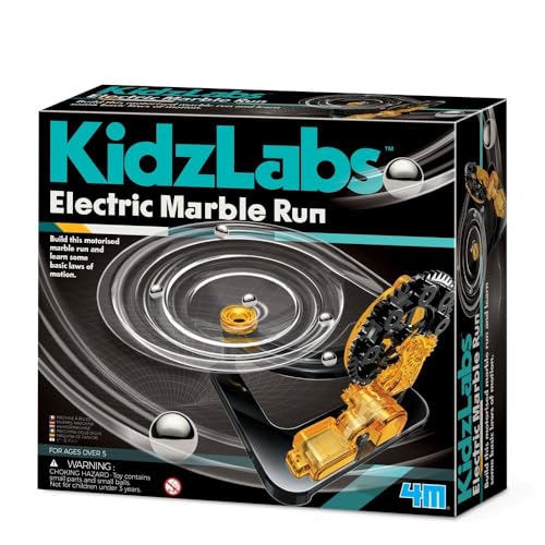 4M - KidzLabs/Electric Marble Run, Motorised Science Kit for Kids 5-12 Years, Black