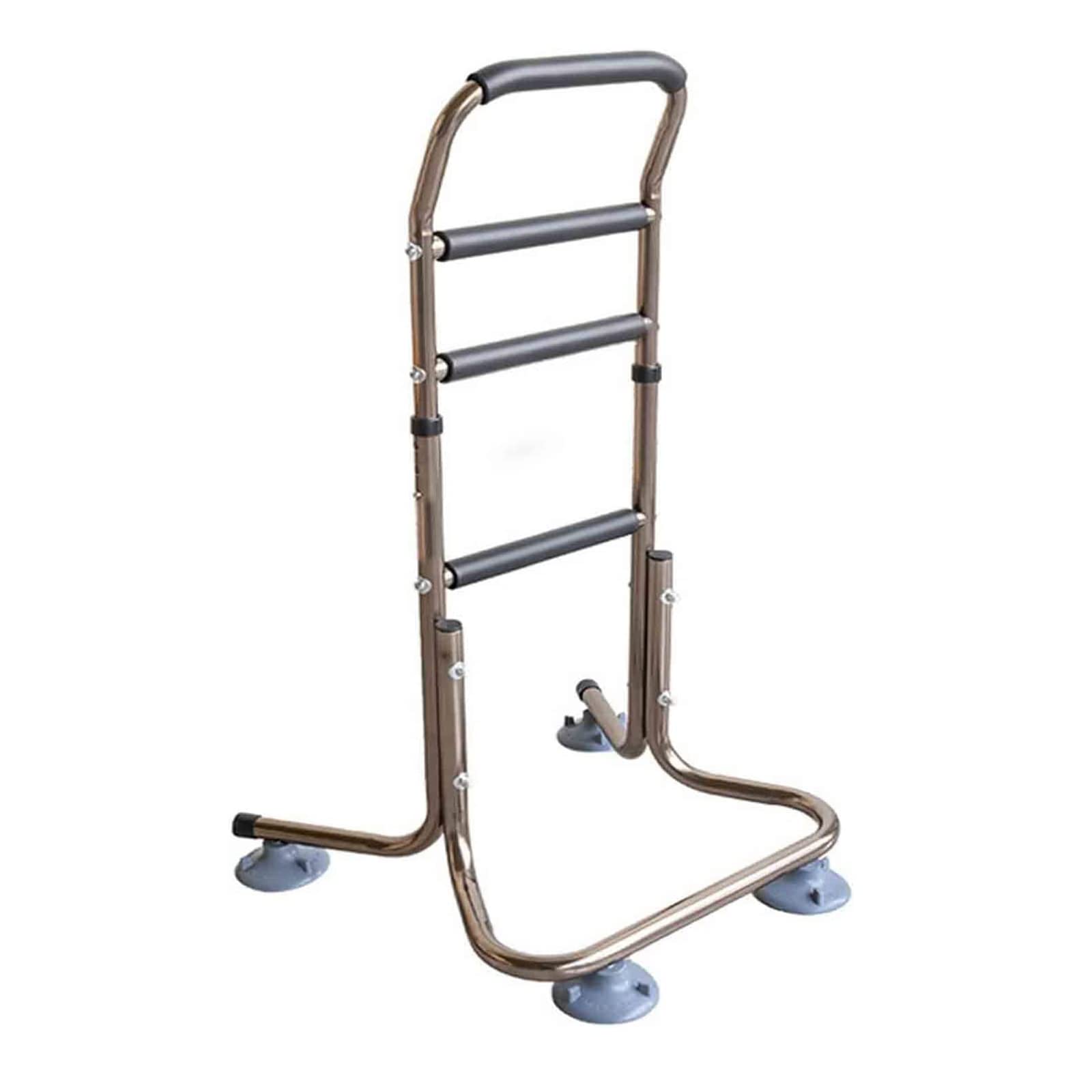 Silla de Apoyo para Personas Mayores, con pasamanos de Seguridad y Altura Ajustable, barandilla de Cama, Ayuda para la Movilidad y la Vida Diaria, con 4 almohad
