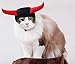 Uterstyle Halloween Props Pet Cat Dog Headgear,Bull Devil Horn Pet Head Cover,Cat Dog Cosplay Prop Halloween Fancy Dress Costume Outfit