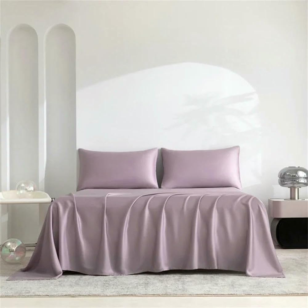 Sábana Plana de bambú, 1 Pieza, sábana Suave de Lujo, sábanas para Cama Individual, Doble, tamaño King y Queen, sedosas (se Necesita Comprar una Funda de Almohada)