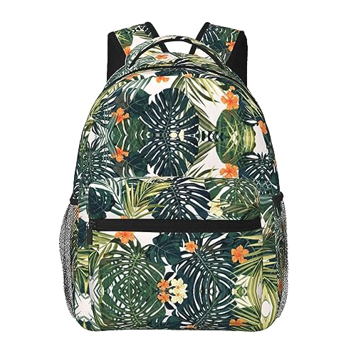 Sac à dos d'école imprimé floral hawaïen pour ordinateur portable de voyage