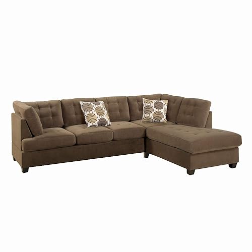 Benjara Benzara Luxurious Corduroy Sectional Sofa, Brown