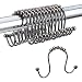 Amazer Shower Curtain Hooks Double Shower Curtain Rings Stainless Steel Rust-Resistant Double Glide Shower Hook Rings for Bathroom Shower Rod Curtains, Set of 12, Bronze- Close to The Gunmetal Color
