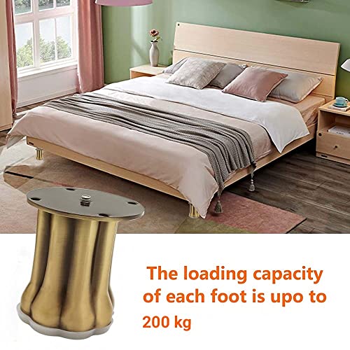Image of VOLO Furniture Legs 3 inch, Furniture Feet, Heavy Duty Sofa Legs, Modern Style Furniture Legs, DIY Replacement Antique Brass Finish Metal Legs for Table Cabinet Cupboard Sofa Couch Chair, (Set of 4 pcs)