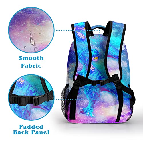 Dacawin Toddler Backpack For Boys Girls Blue Space Tyrannosaurus Rex Backpacks For School Galactic Giant Dinosaur Fantasy Bookbag Cute Lightweight Travel Bag #TOP1